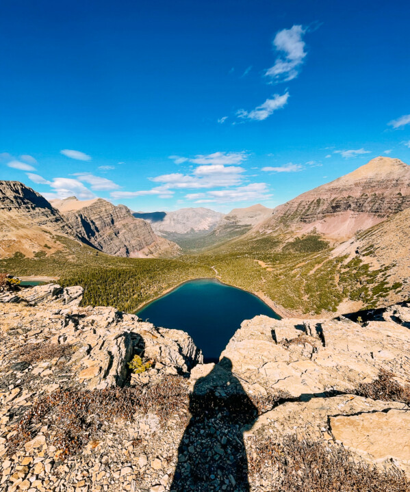 View of Pitamakan Lake in Glacier National Park
