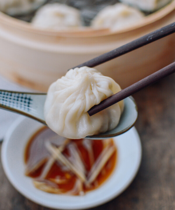 Steamed Shanghai Soup Dumplings (Xiaolongbao), by thewoksoflife.com